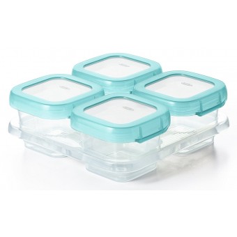 OXO Tot Baby Blocks Freezer Storage Containers 4 oz / 120ml - Aqua