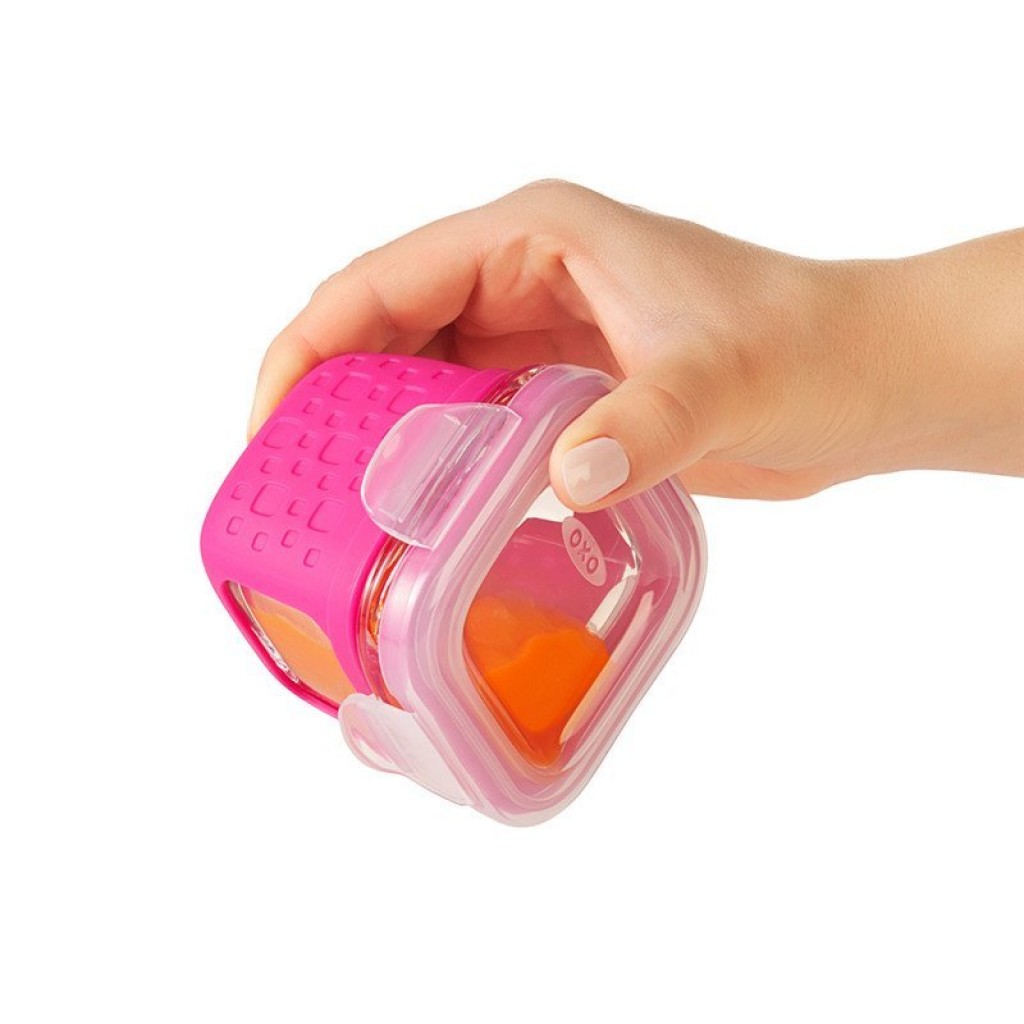 OXO Tot 4 oz. Glass Baby Food Storage Blocks with Silicone Sleeves