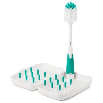 OXO Tot On-The-Go Drying Rack and Bottle Brush - Teal