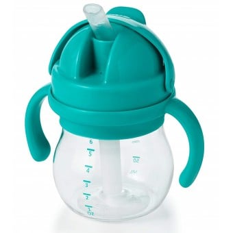 Straw Cup with Removable Handles - Teal