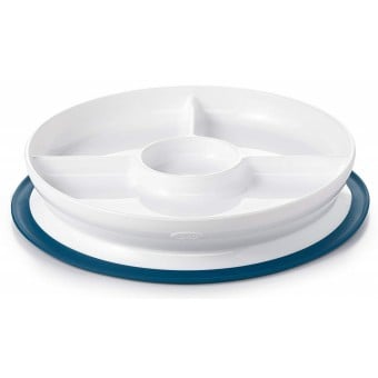 OXO Tot - Stick & Stay Suction Divided Plate - Navy