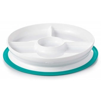 OXO Tot - Stick & Stay Suction Divided Plate - Teal