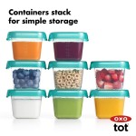OXO Tot Baby Blocks Freezer Storage Containers 2 oz / 60ml - Teal - OXO - BabyOnline HK