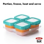 OXO Tot Baby Blocks Freezer Storage Containers 4 oz / 120ml - Teal - OXO - BabyOnline HK