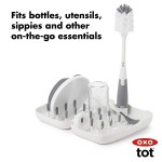 OXO Tot On-The-Go Drying Rack and Bottle Brush - Grey - OXO - BabyOnline HK