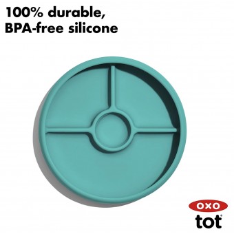 OXO Tot - Silicone Divided Plate - Teal
