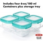 OXO Tot Baby Blocks Freezer Storage Containers 6 oz / 180ml - Teal - OXO - BabyOnline HK