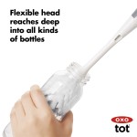 OXO Tot Bottle Brush with Nipple Cleaner & Stand - Grey - OXO - BabyOnline HK
