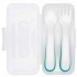 OXO Tot On-the-Go Plastic Fork and Spoon Set with Travel Case - Teal