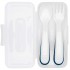 OXO Tot On-the-Go Plastic Fork and Spoon Set with Travel Case - Navy