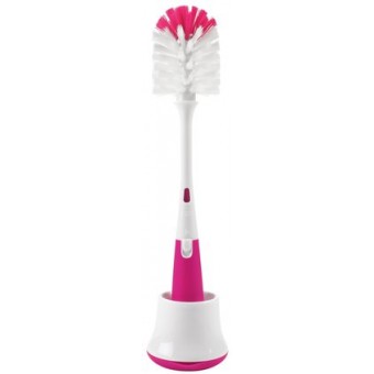 OXO Tot Bottle Brush with Nipple Cleaner & Stand (Pink)