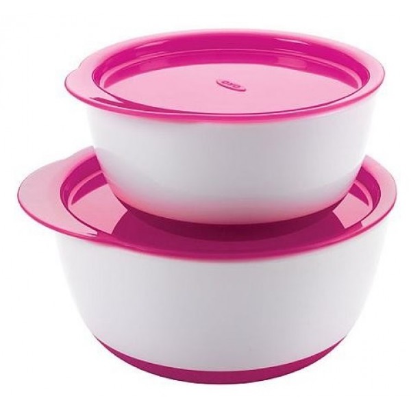 OXO Tot 嬰兒有蓋碗套裝 - 粉紅色 - OXO - BabyOnline HK