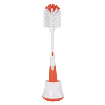 OXO Tot Bottle Brush with Nipple Cleaner & Stand (Orange)
