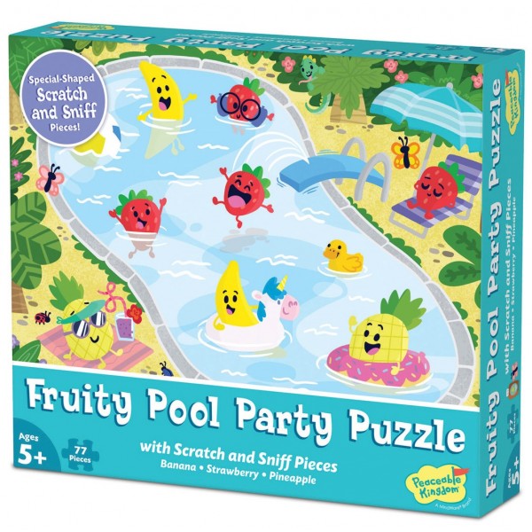 Scratch and Sniff Puzzle - Fruity Pool Party (77 pcs) - Peaceable Kingdom - BabyOnline HK