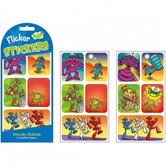 Lenticular Rowdy Robots - Picture Changing Flicker Sticker Pack