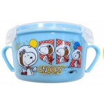 史努比 - 不鏽鋼雙耳隔熱碗餐碗 450ml (藍色) - Peanuts - BabyOnline HK
