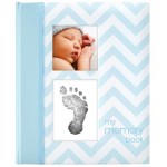 First 5 Years Chevron Baby Memory Book - Blue - PearHead - BabyOnline HK