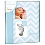 First 5 Years Chevron Baby Memory Book - Blue - PearHead - BabyOnline HK
