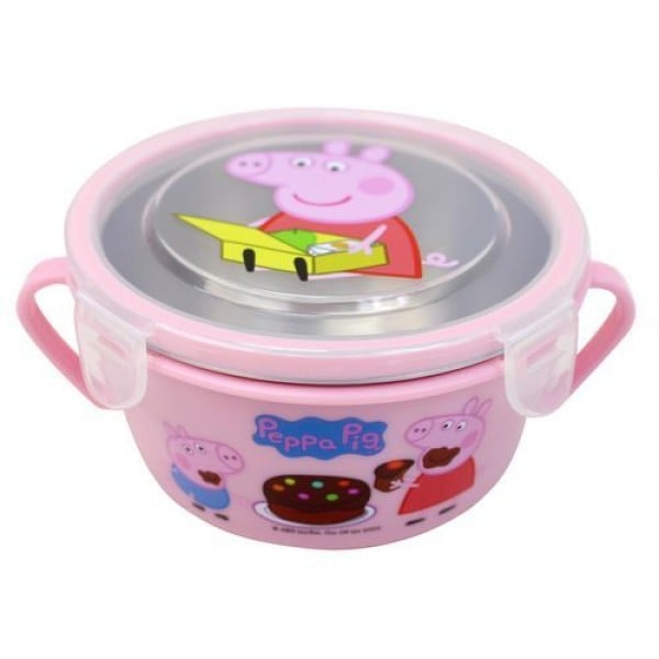 Peppa Pig 不鏽鋼雙耳隔熱碗餐碗 450ml (粉紅色) - Peppa Pig - BabyOnline HK