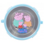 Peppa Pig 不鏽鋼雙耳隔熱碗餐碗 450ml (粉藍色) - Peppa Pig - BabyOnline HK