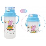 Peppa Pig - Straw Bottle with Handle n Strap 370ml (Blue) - Peppa Pig - BabyOnline HK