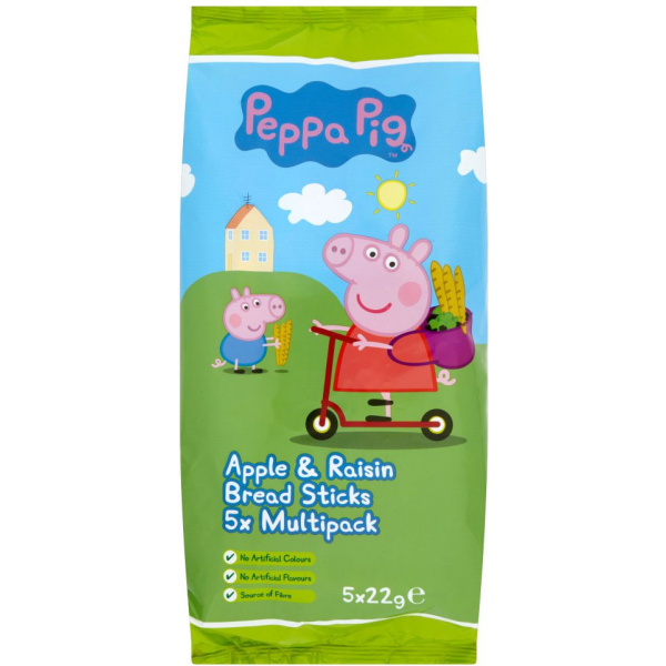 Peppa Pig - Baked Apple & Raisin Bread Sticks (5 packs) - Peppa Pig - BabyOnline HK