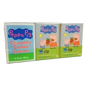 Peppa Pig - Chocolate Coated Sultanas (6 boxes - 30g each)