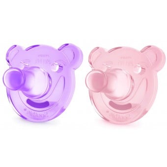 Bear Soothie (3m+) - Pink/Purple