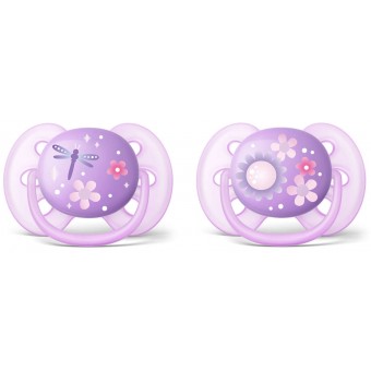 Ultra Soft Design Baby Soother (6 - 18m) - Lilac