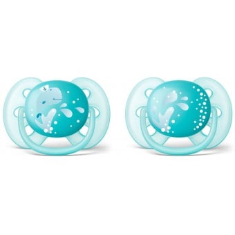 Ultra Soft Design Baby Soother (6 - 18m) - Blue
