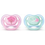 Ultra Air Design Baby Soother (0 - 6m) - Pink/Green - Philips Avent - BabyOnline HK