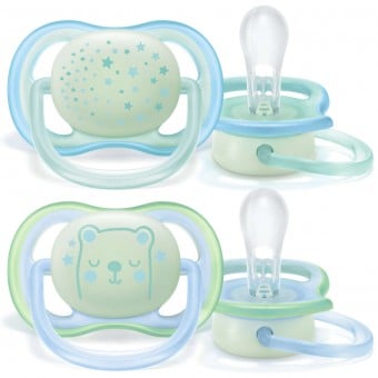 Ultra Air Night Baby Soother (0 - 6m) - Blue