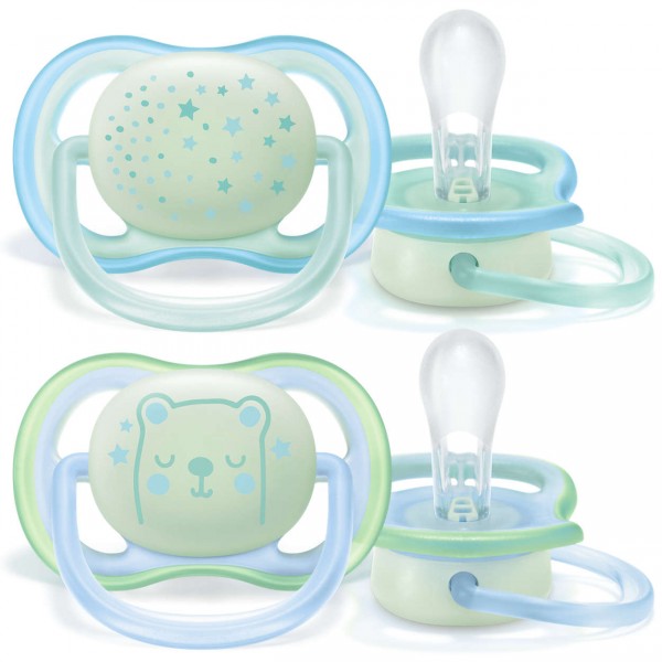 Ultra Air Night Baby Soother (0 - 6m) - Blue - Philips Avent - BabyOnline HK