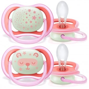 Ultra Air Night Baby Soother (6-18m) - Pink