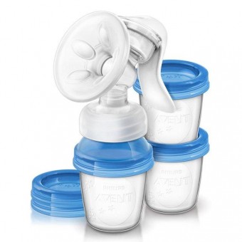 Natural Breast Pump with Reusable Milk Storage Cup