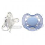 Contemporary Freeflow Soothers (0 - 6m) - Blue/White - Philips Avent - BabyOnline HK