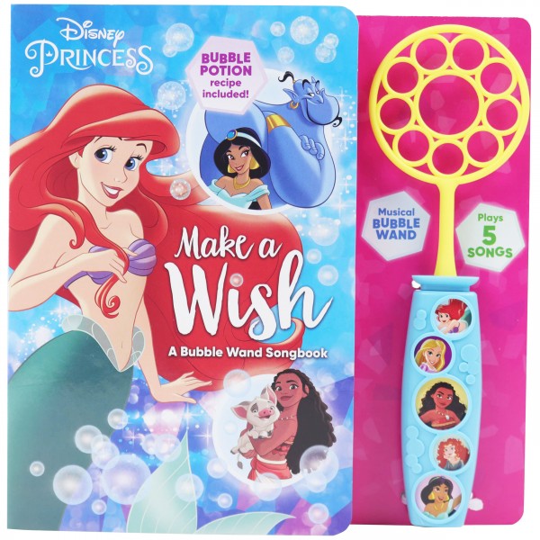 Disney Princess Sound Book - Make a Wish Bubble Wand Songbook - Pi kids