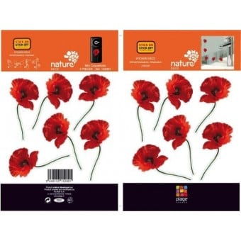 Nature Deco Restickable Sticker XXS - Poppy Flowers (2 sheets)