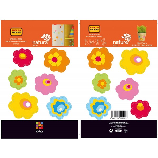 Nature Deco Restickable Sticker XXS - Flowers (2 sheets) - Plage