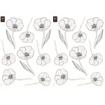 MS Nature - Stick On Stick Off Adhesive Wall Deco - Grey Poppies - Plage - BabyOnline HK