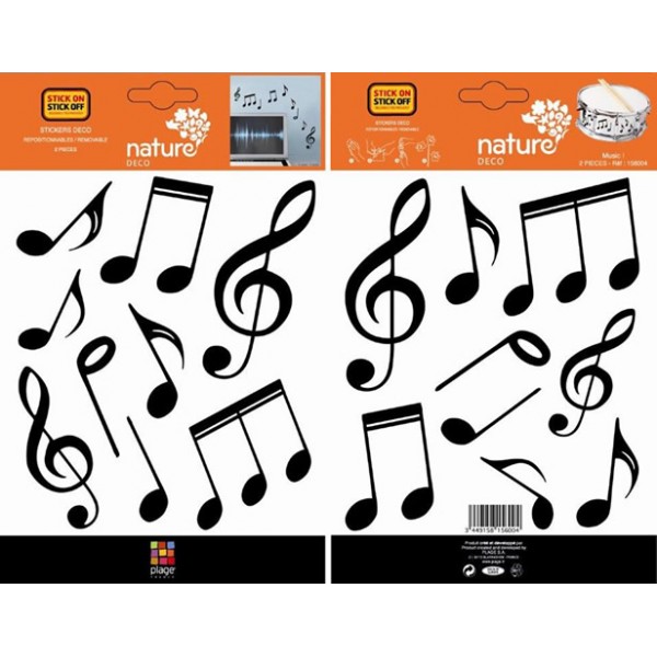 Nature Deco Restickable Sticker XS - Music (2 sheets) - Plage - BabyOnline HK