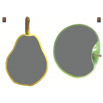 Nature Deco S Adhesive Chalkboard - Pear & Apple (2 sheets) 