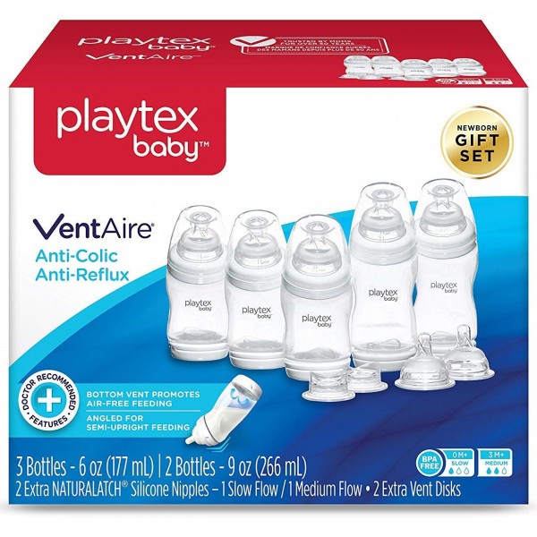 VentAire 寬口徑排氣奶瓶套裝 (5 件裝) - Playtex - BabyOnline HK