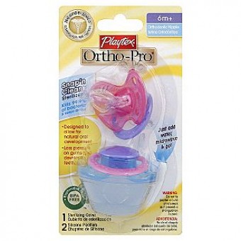 Ortho-Pro Silicone Nipple Pacifier and Snap (6m+)