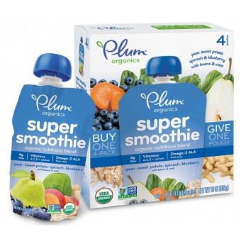 Super Smoothie - Blueberry, Pear, Sweet Potato & Spinach with Beans & Oats  - 113g (4 pouches)