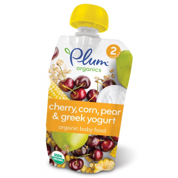 Cherry, Sweet Corn, Pear & Greek Yogurt 99g - Plum Organics - BabyOnline HK