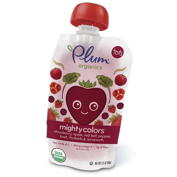 Mighty Colors - Strawberry, Apple, Red Bell Pepper, Beet, Rhubarb & Amaranth 99g - Plum Organics - BabyOnline HK