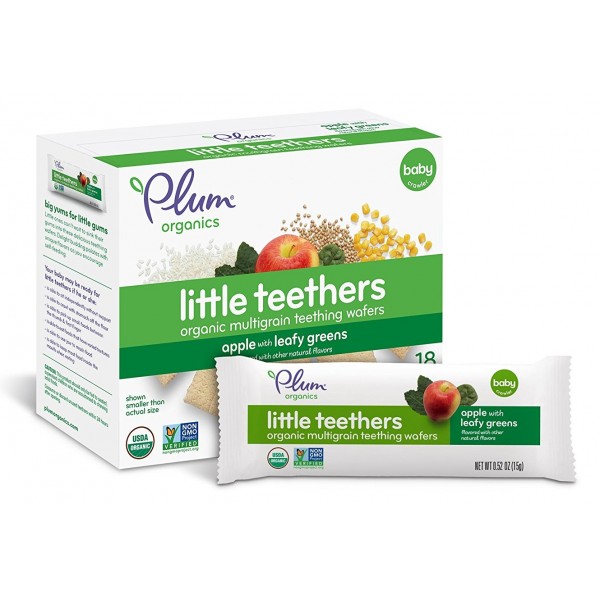 Organic Little Teethers - Apple with Leafy Greens 90g - Plum Organics - BabyOnline HK