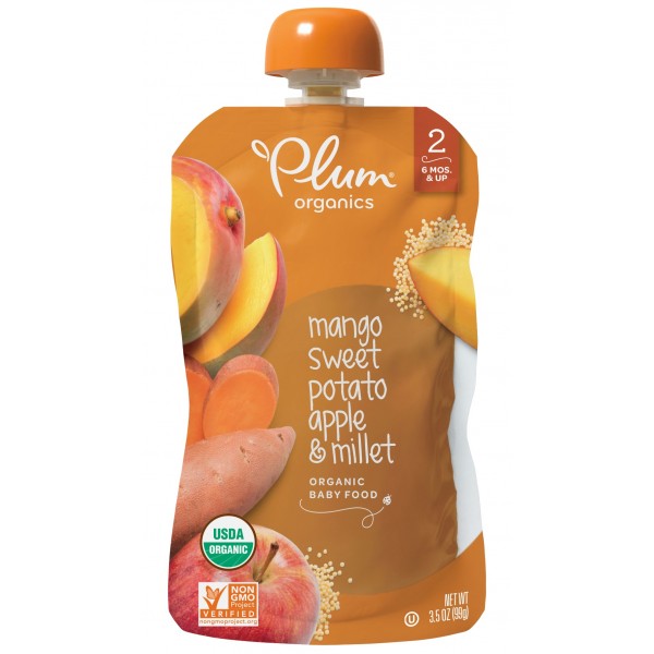 Organic Baby Food - Mango, Sweet Potato, Apple & Millet 99g - Plum Organics - BabyOnline HK