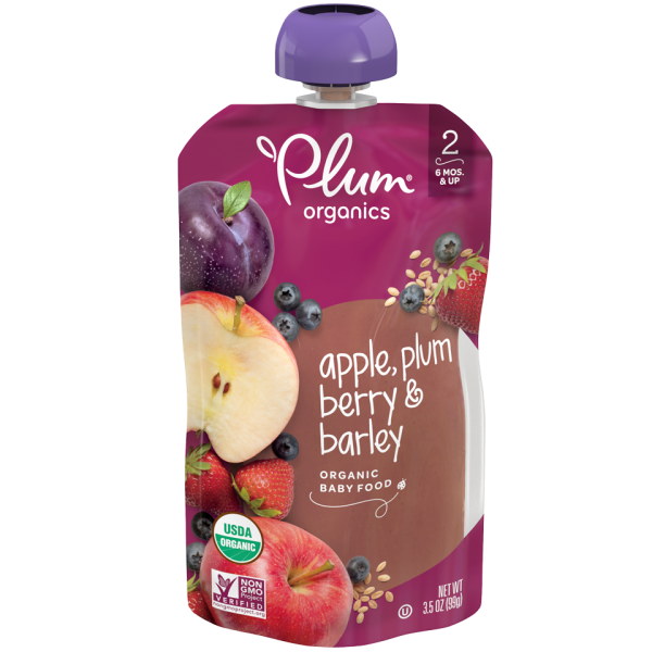 Organic Baby Food - Apple, Plum, Berry & Barley 99g - Plum Organics - BabyOnline HK